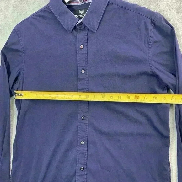 Butter Cloth Shirt Mens Large Tall Fit Button Up L/S Blue Cotton Casual Office - Picture 3 of 9